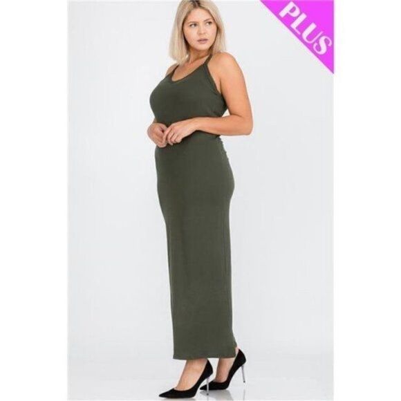 NWT Plus Size Red Racer Back Maxi Dress Lightweight Holiday Party - Size 2XL - Picture 2 of 4